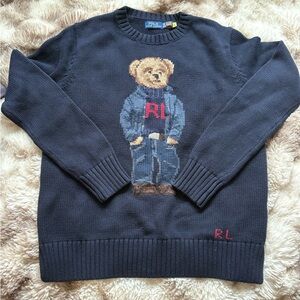 Ralph Lauren Navy Polo Bear Sweater